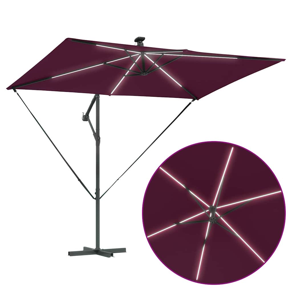 Suncobran S LED lampica Bordeaux Crvena 294 x 200 x 270 cm