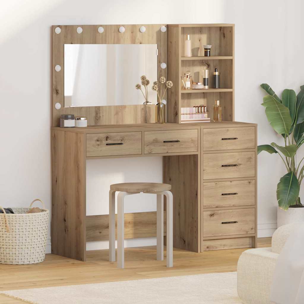 Toaletni stol 2 pcs Smeđa 78.5 x 41 x 135 cm Konstruirano drvo