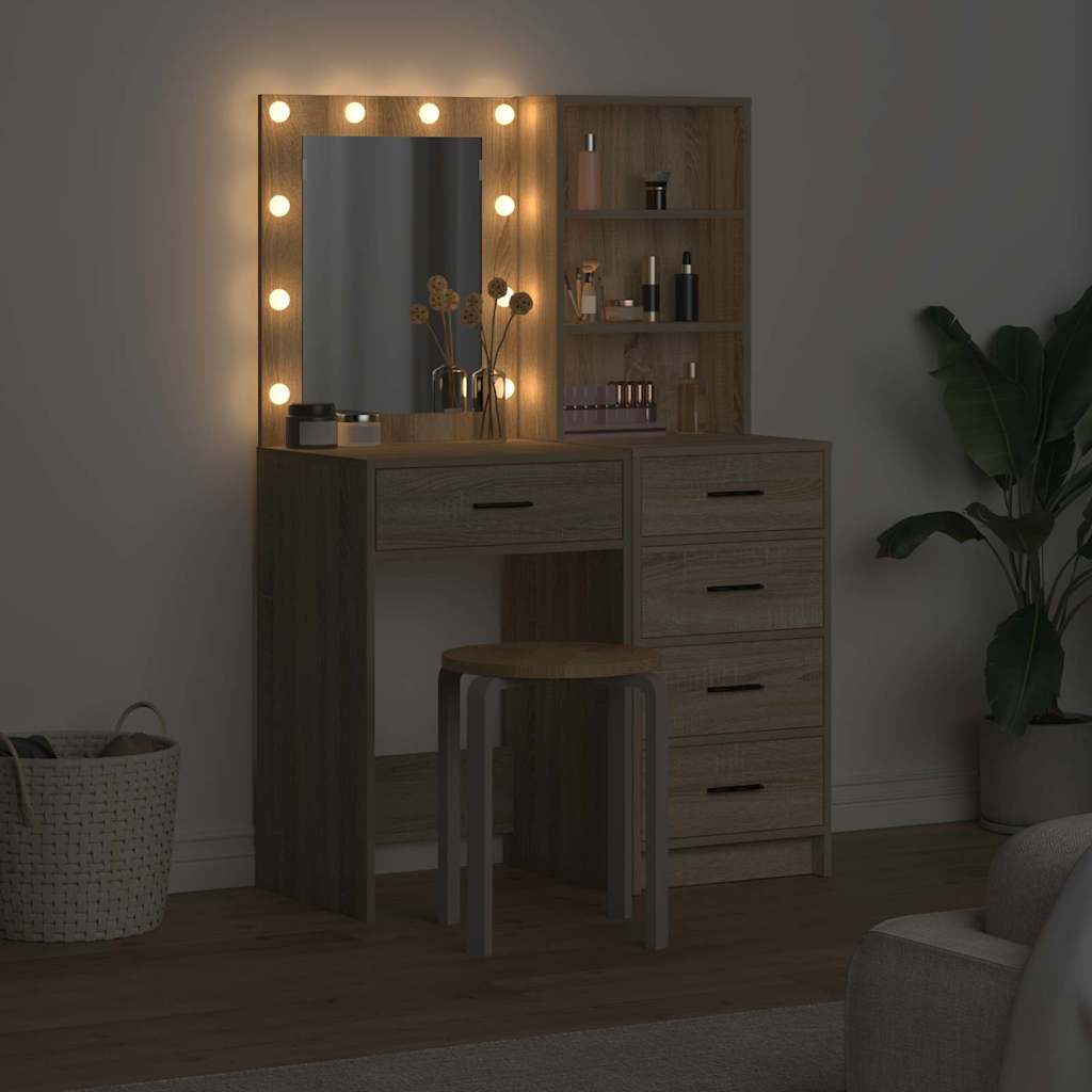 Toaletni stol 2 pcs Smeđa 50 x 41 x 135 cm Konstruirano drvo