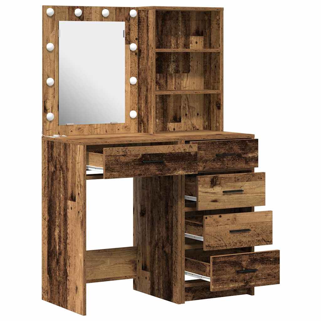 Toaletni stol 2 pcs Smeđa 50 x 41 x 135 cm Konstruirano drvo