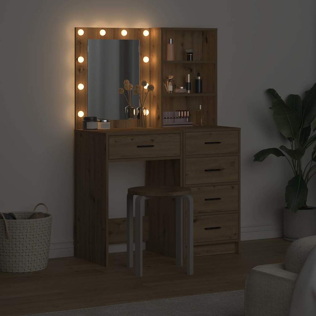 Toaletni stol 2 pcs Smeđa 50 x 41 x 135 cm Konstruirano drvo