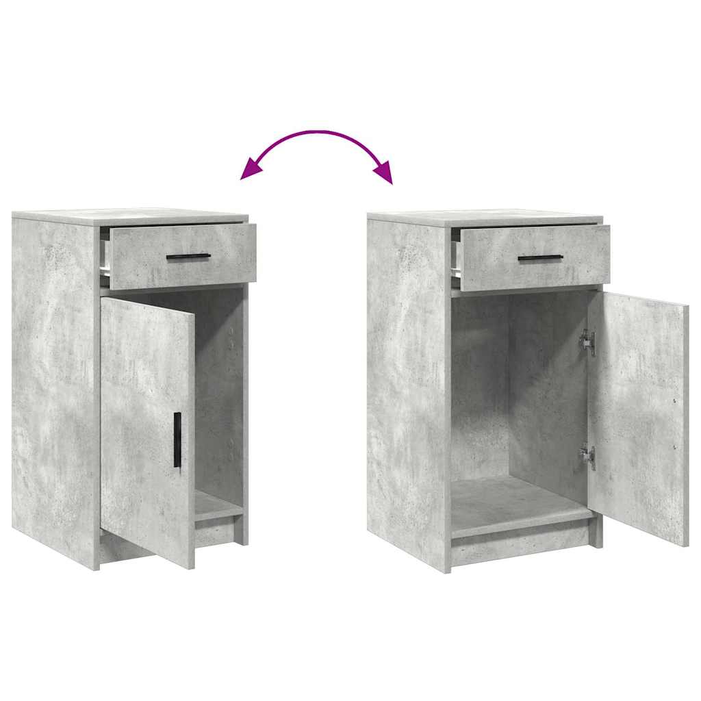 Toaletni stol s zrcalnim svjetlima 2 pcs Siva Konstruirano drvo