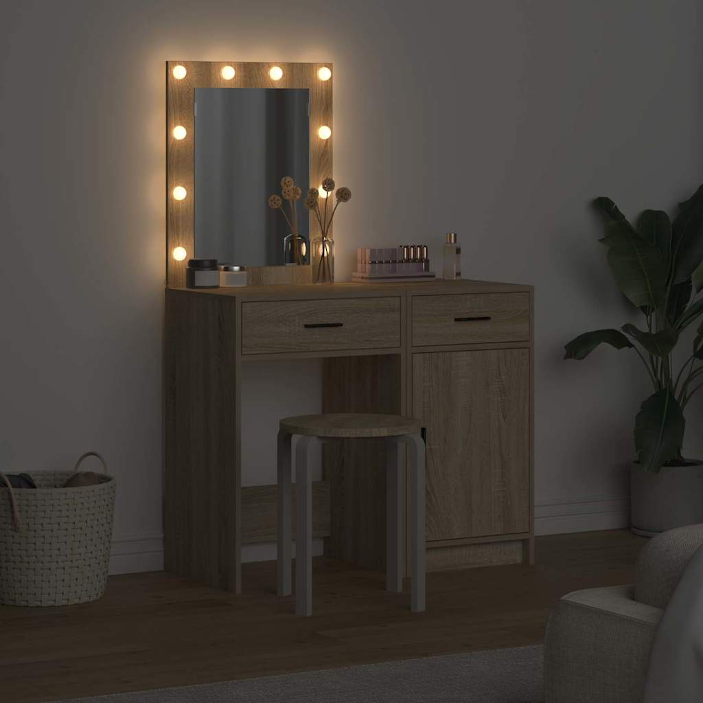 Toaletni stol 2 pcs Smeđa 50 x 41 x 135 cm Konstruirano drvo