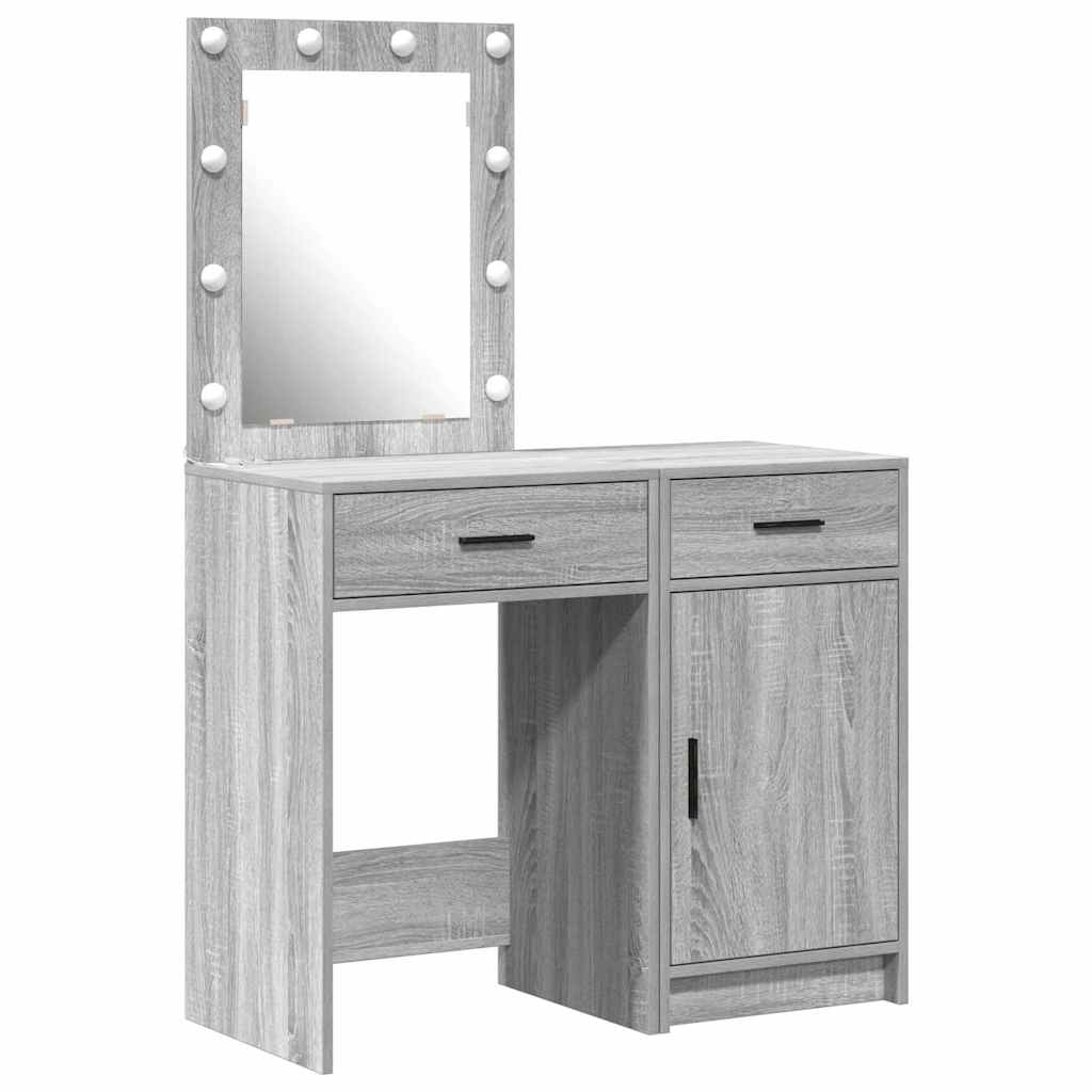 Toaletni stol 2 pcs Siva 50 x 41 x 135 cm Konstruirano drvo