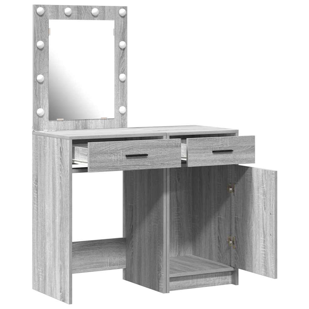 Toaletni stol 2 pcs Siva 50 x 41 x 135 cm Konstruirano drvo