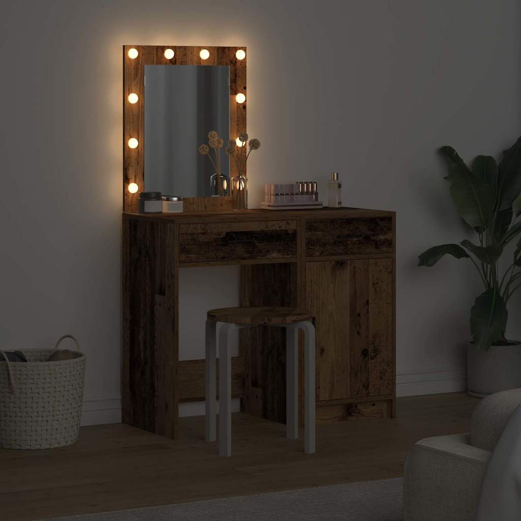 Toaletni stol 2 pcs Smeđa 50 x 41 x 135 cm Konstruirano drvo