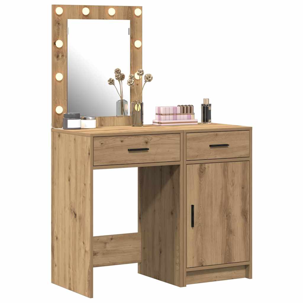 Toaletni stol 2 pcs Smeđa 50 x 41 x 135 cm Konstruirano drvo