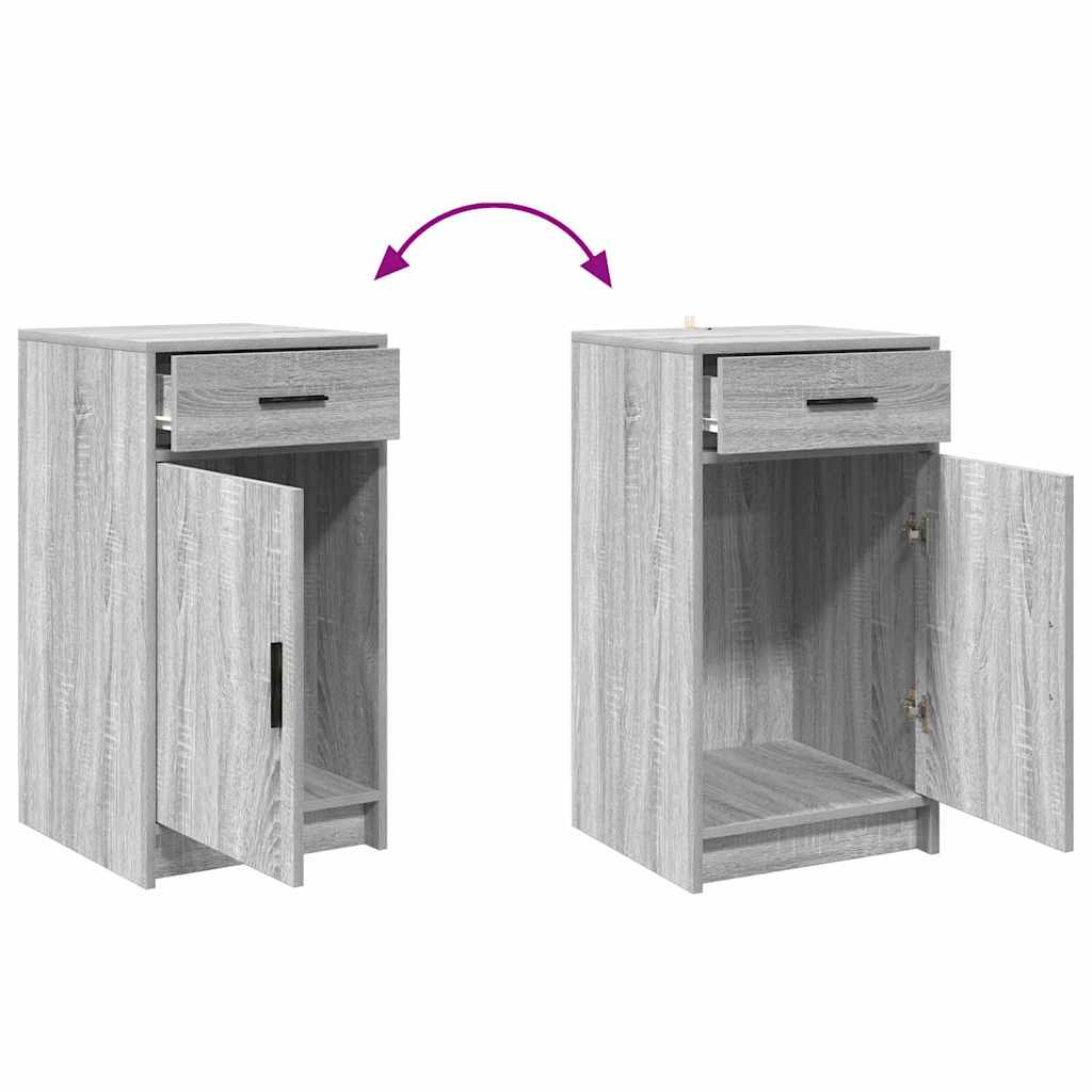Toaletni stol s zrcalnim svjetlima 3 pcs Siva Konstruirano drvo