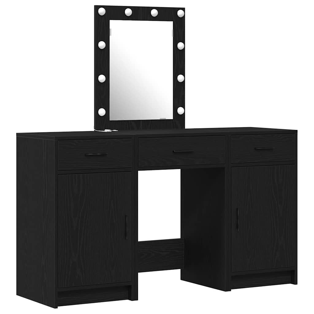 Toaletni stol s vratima Crna 50 x 41 x 135 cm Konstruirano drvo