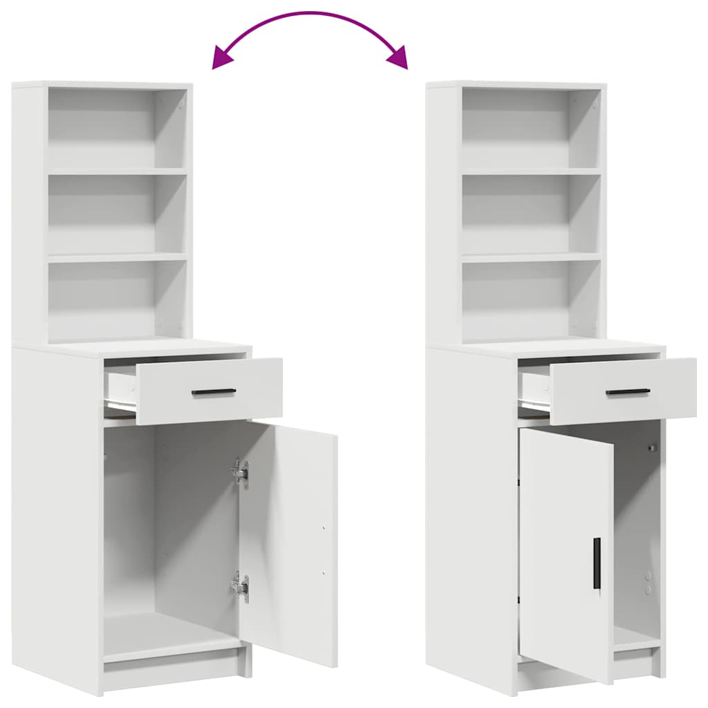 Toaletni stol s ladicama 2 pcs Bijelo Konstruirano drvo
