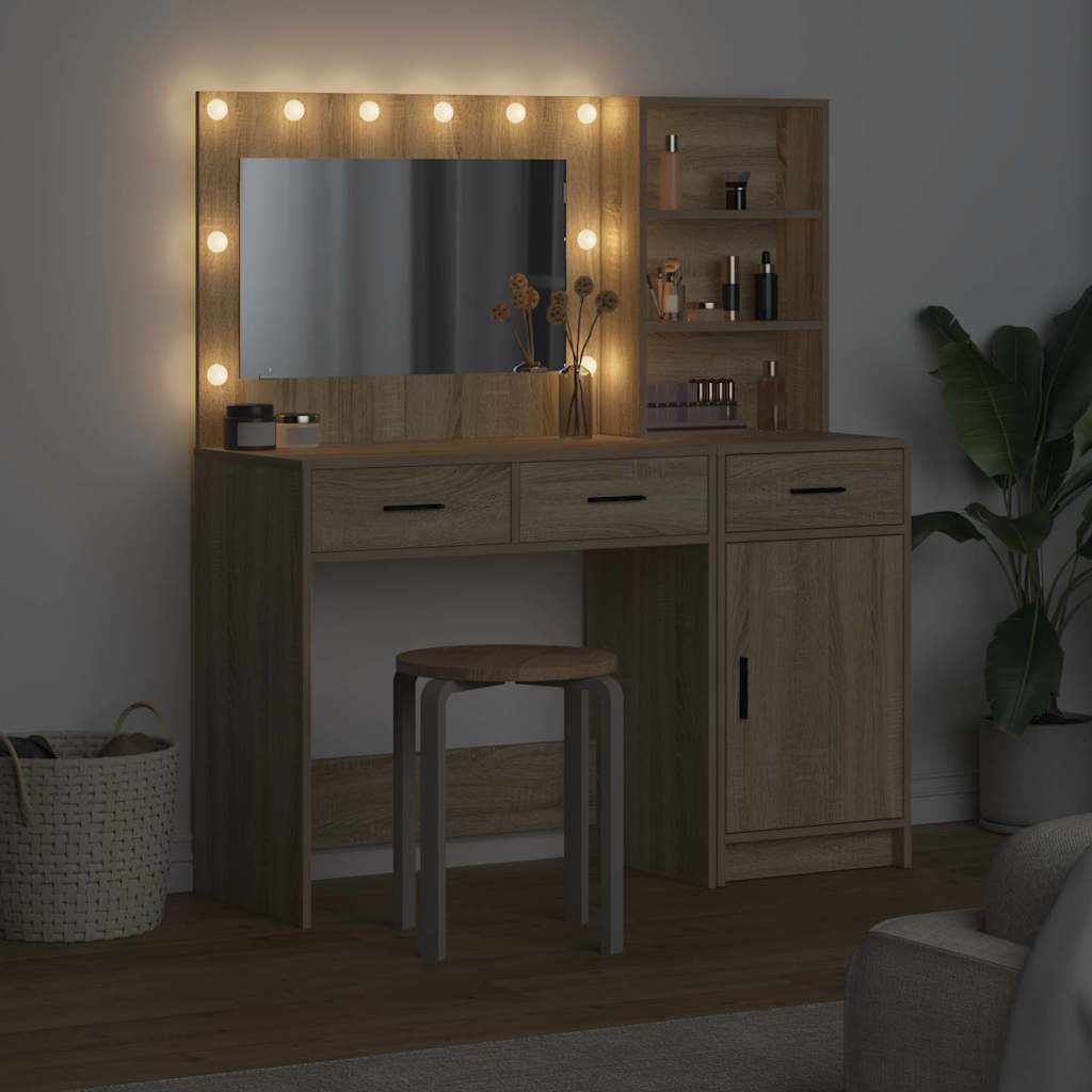 Toaletni stol s ladicama 2 pcs Smeđa Konstruirano drvo