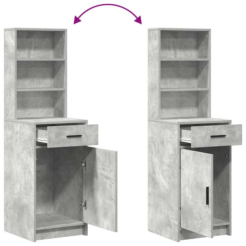 Toaletni stol s zrcalnim svjetlima 2 pcs Siva Konstruirano drvo
