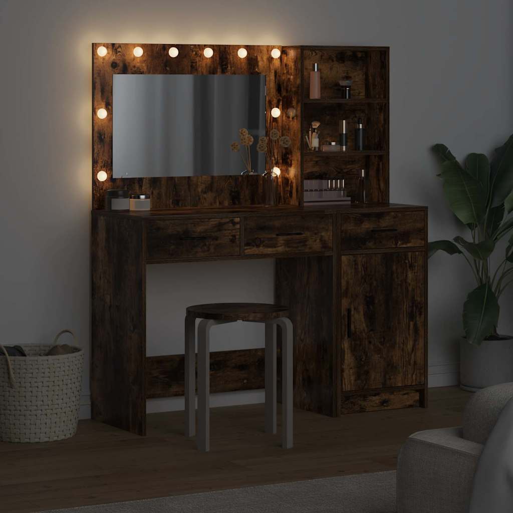 Toaletni stol s ladicama 2 pcs Smeđa Konstruirano drvo