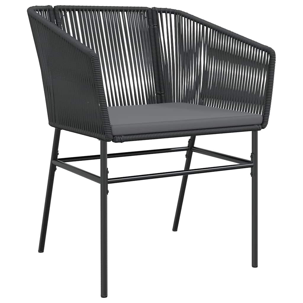 5-dijelni vrtni blagovaonski set s jastucima od crnog