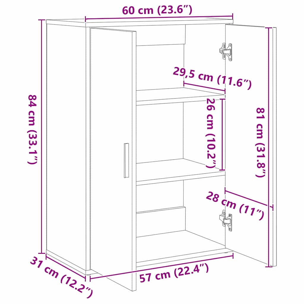 Kreveta 2 pcs Staro drvo 60 x 31 x 84 cm Konstruirano drvo