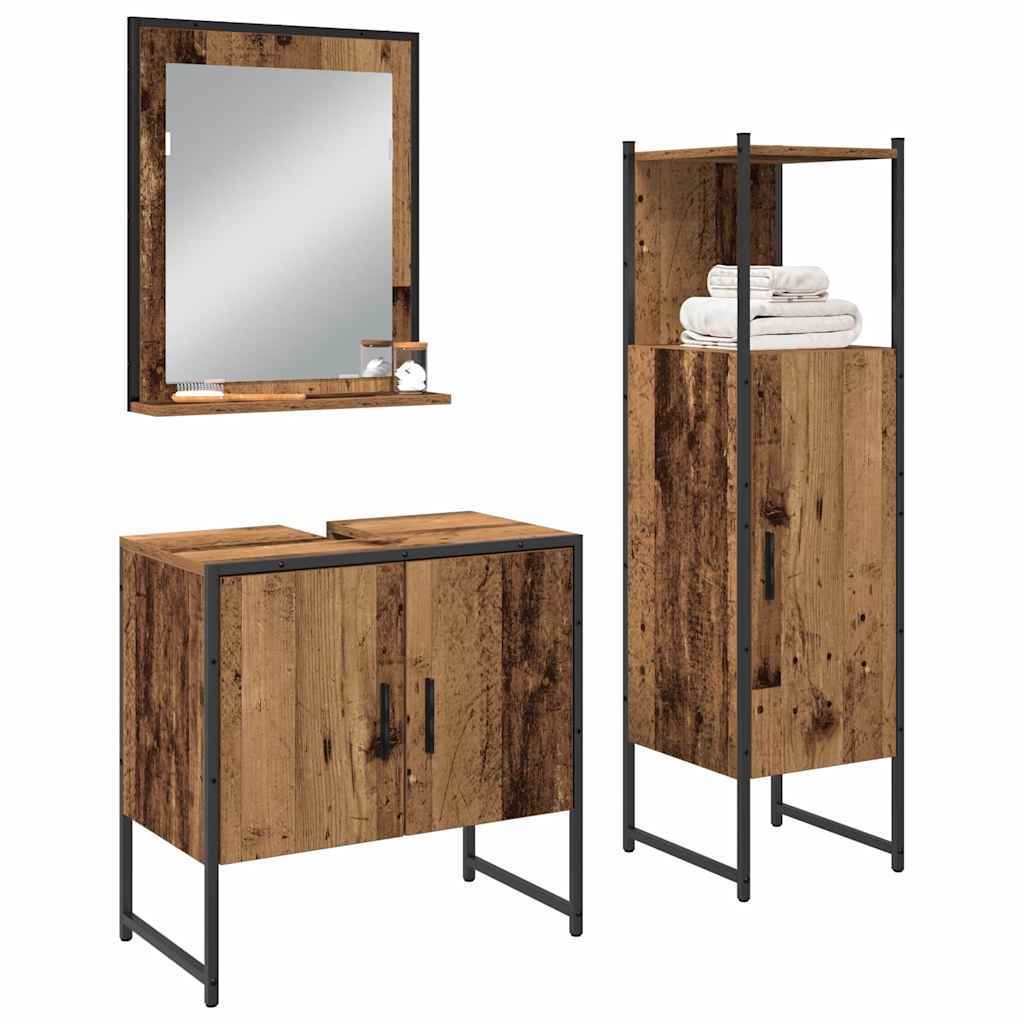 Set namještaja za kupaonicu Zidne 3 pcs Smeđa Konstruirano drvo