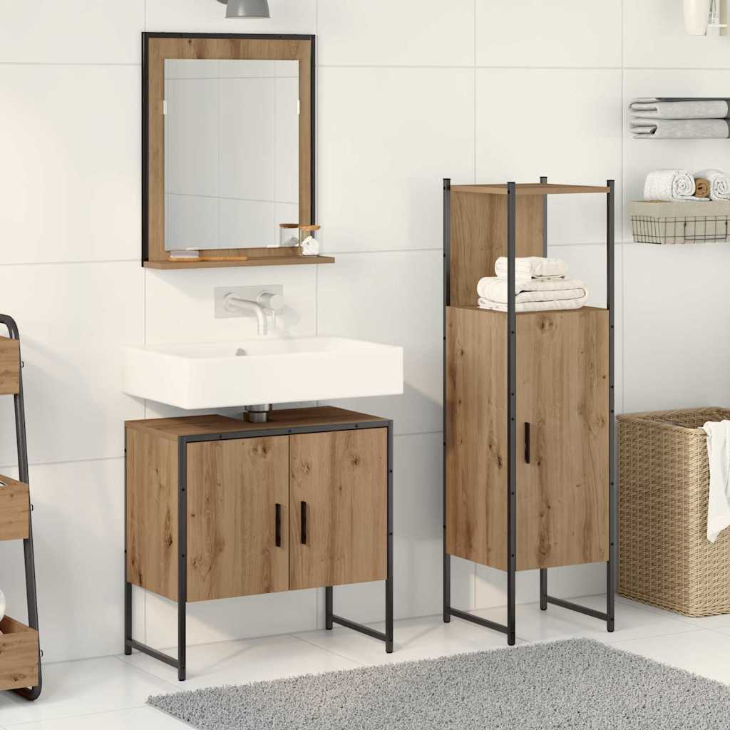 Set namještaja za kupaonicu Zidne 3 pcs Smeđa Konstruirano drvo