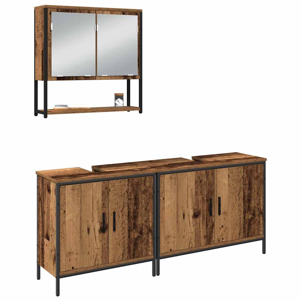 Set namještaja za kupaonicu Zidne 3 pcs Smeđa Konstruirano drvo
