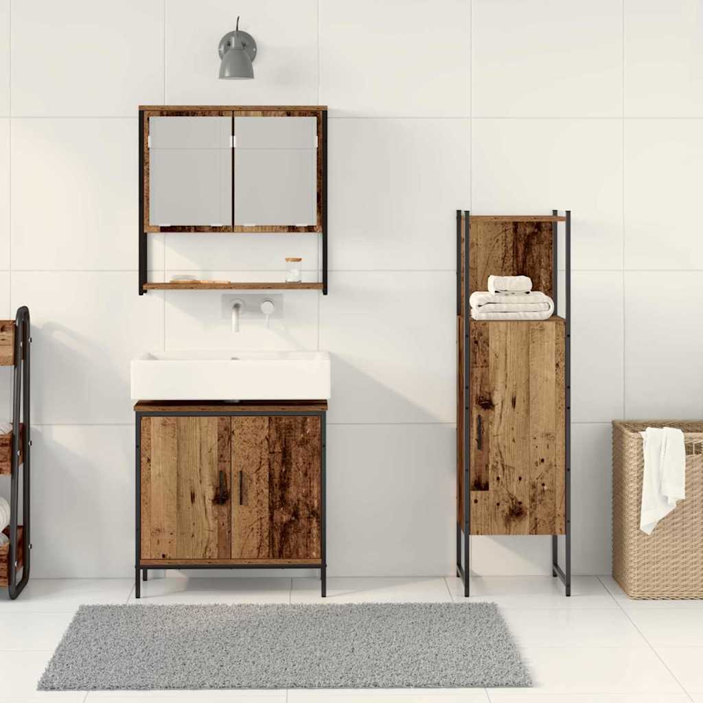 Set namještaja za kupaonicu Zidne 3 pcs Smeđa Konstruirano drvo
