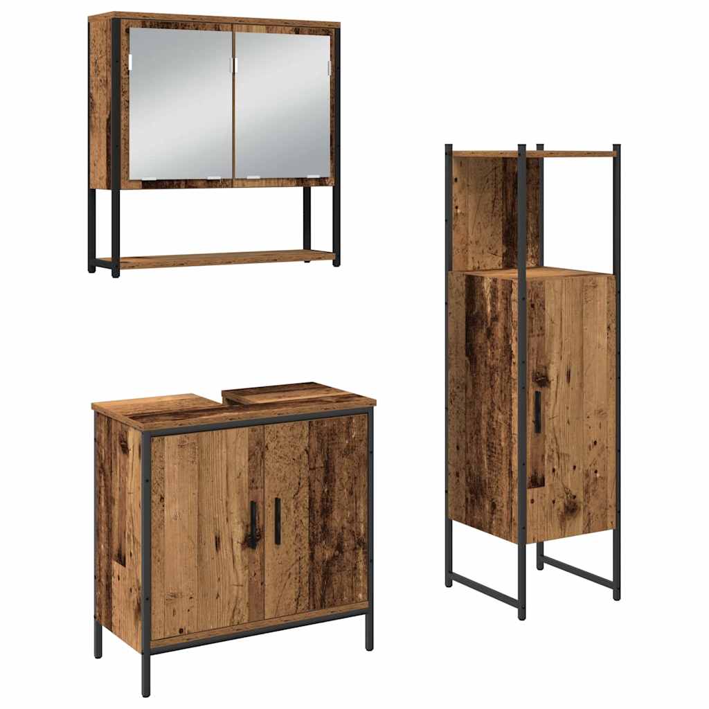 Set namještaja za kupaonicu Zidne 3 pcs Smeđa Konstruirano drvo