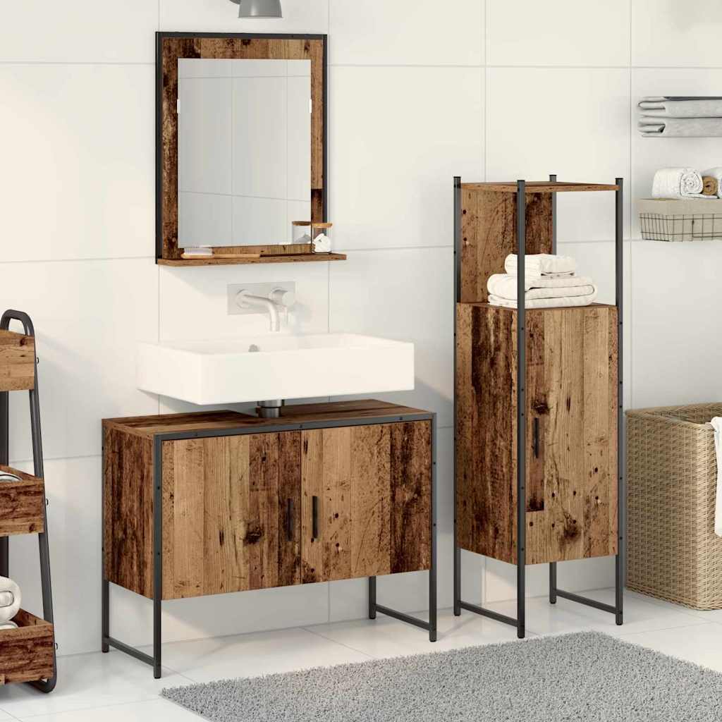 Set namještaja za kupaonicu Zidne 3 pcs Smeđa Konstruirano drvo