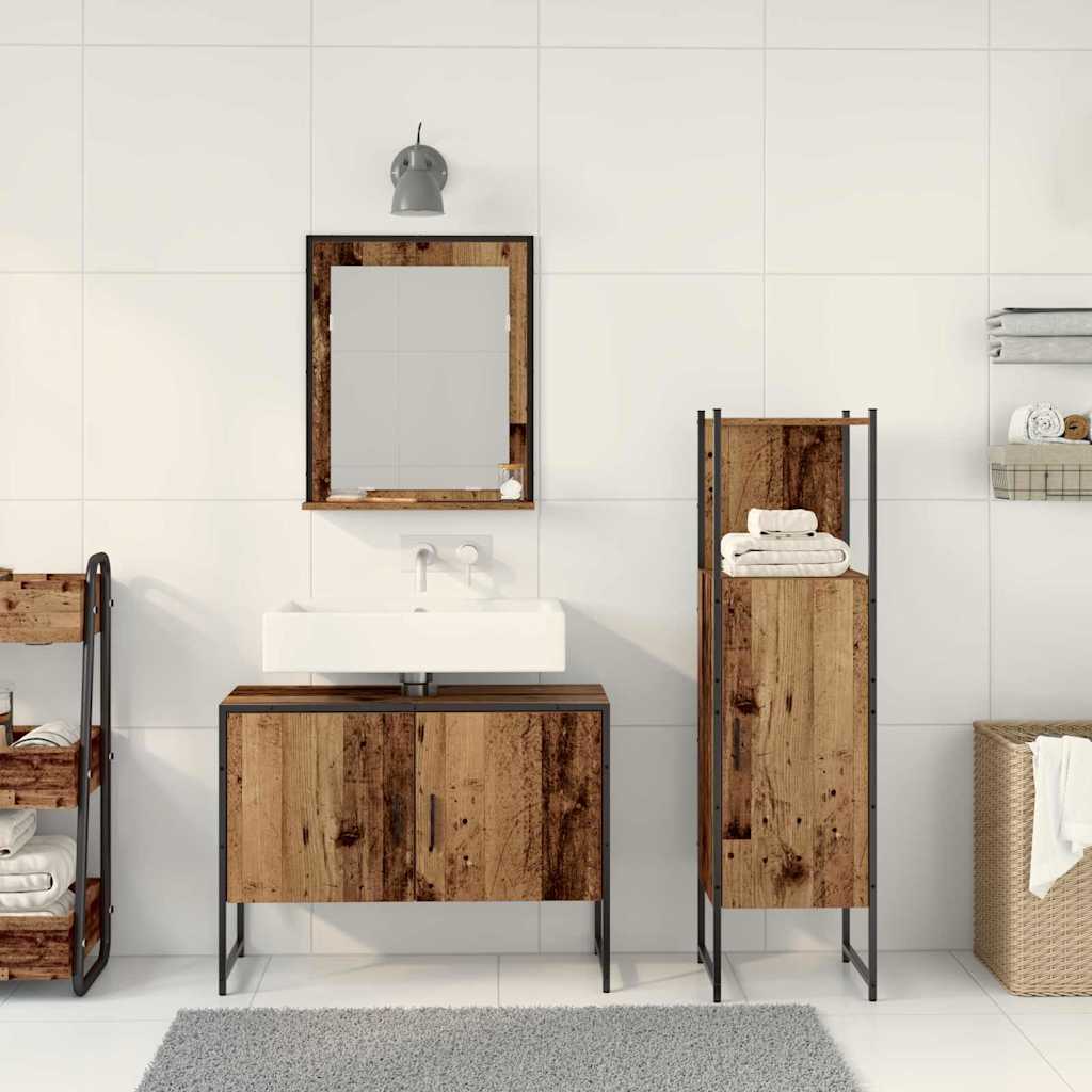 Set namještaja za kupaonicu Zidne 3 pcs Smeđa Konstruirano drvo