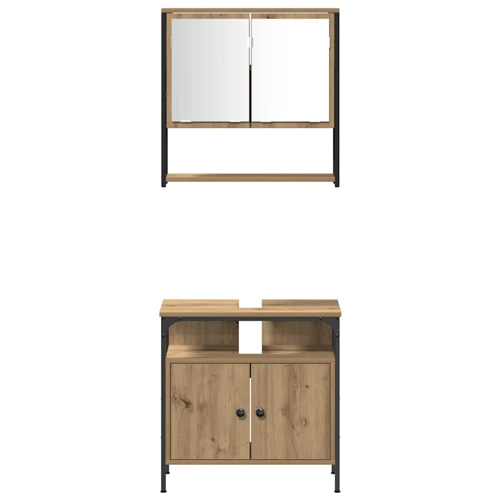 Set namještaja za kupaonicu Zidne 3 pcs Smeđa Konstruirano drvo