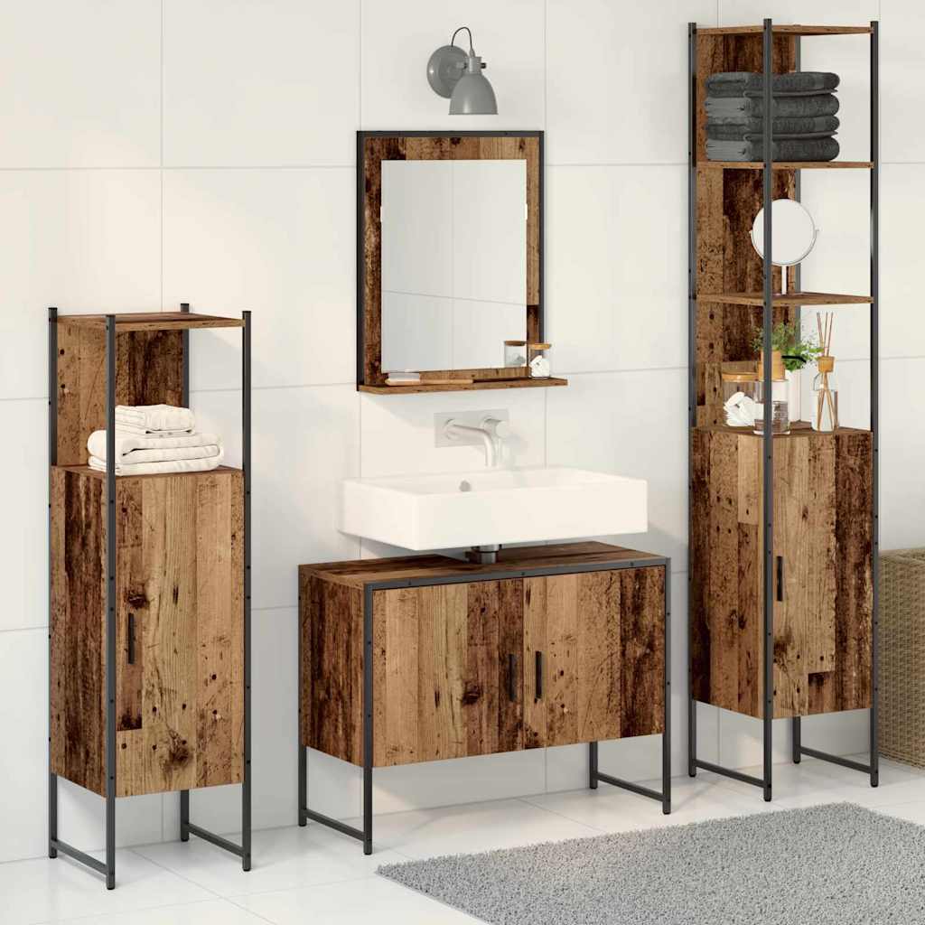 Set namještaja za kupaonicu 4 pcs Smeđa Konstruirano drvo