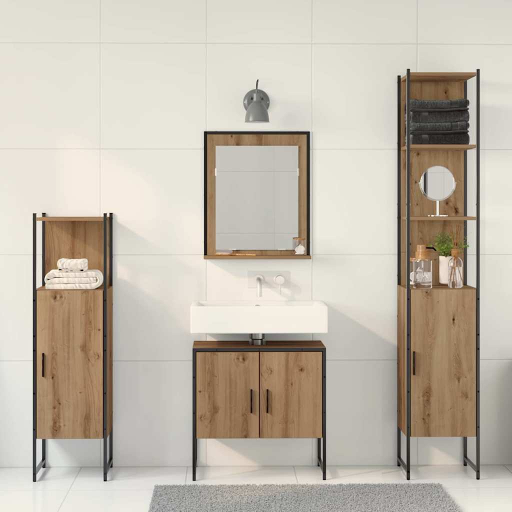 Set namještaja za kupaonicu 4 pcs Smeđa 33 x 33 x 185.5 cm