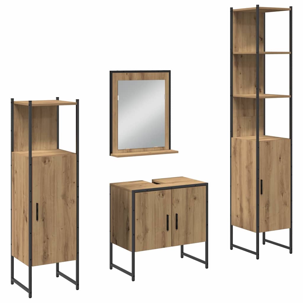 Set namještaja za kupaonicu 4 kom. Smeđa 33 x 33 x 185,5 cm