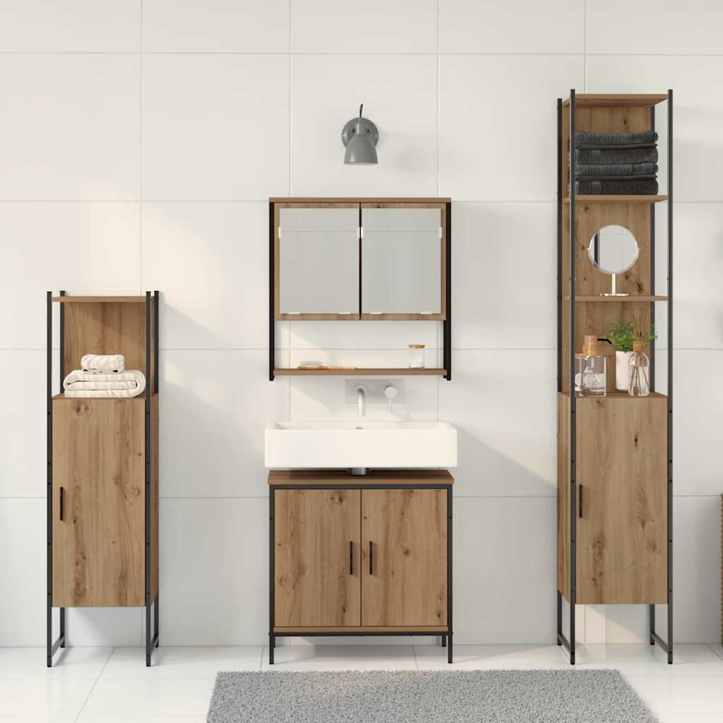 Set namještaja za kupaonicu 4 pcs Smeđa Konstruirano drvo