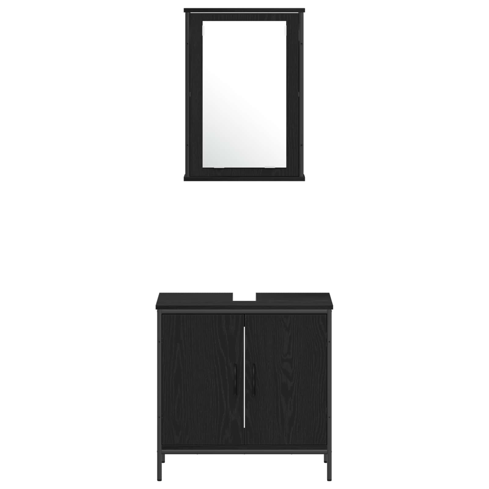 Set namještaja za kupaonicu Zidne 4 pcs Crna Konstruirano drvo
