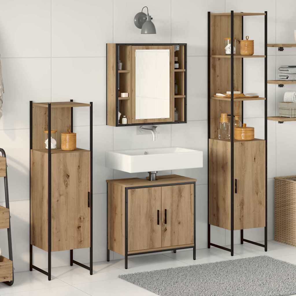 Set namještaja za kupaonicu 4 kom. Smeđa 33 x 33 x 185,5 cm