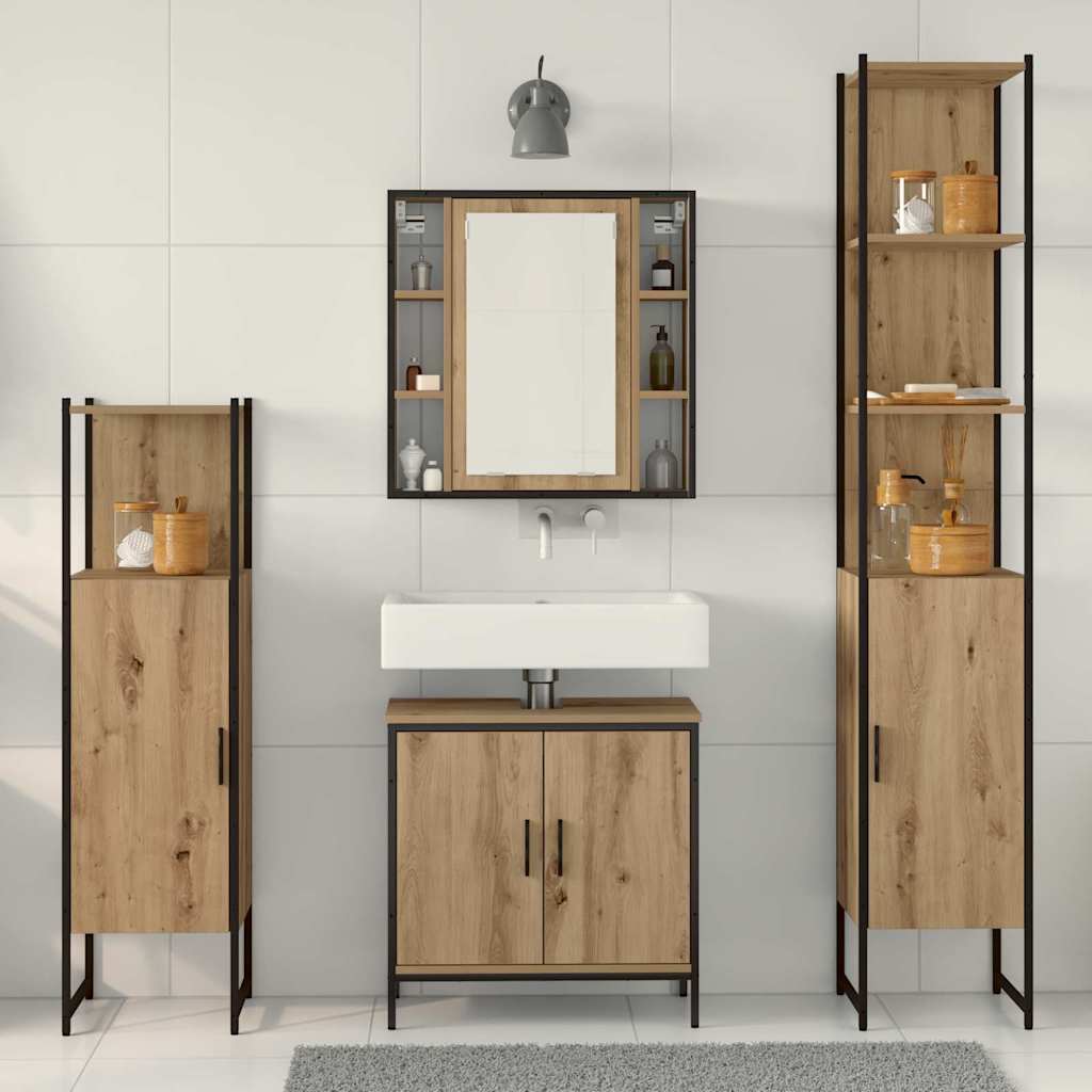 Set namještaja za kupaonicu 4 kom. Smeđa 33 x 33 x 185,5 cm