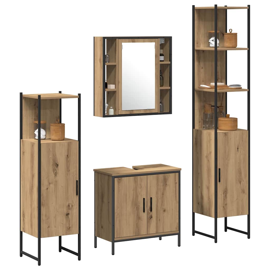 Set namještaja za kupaonicu Zidne 4 pcs Smeđa Konstruirano drvo