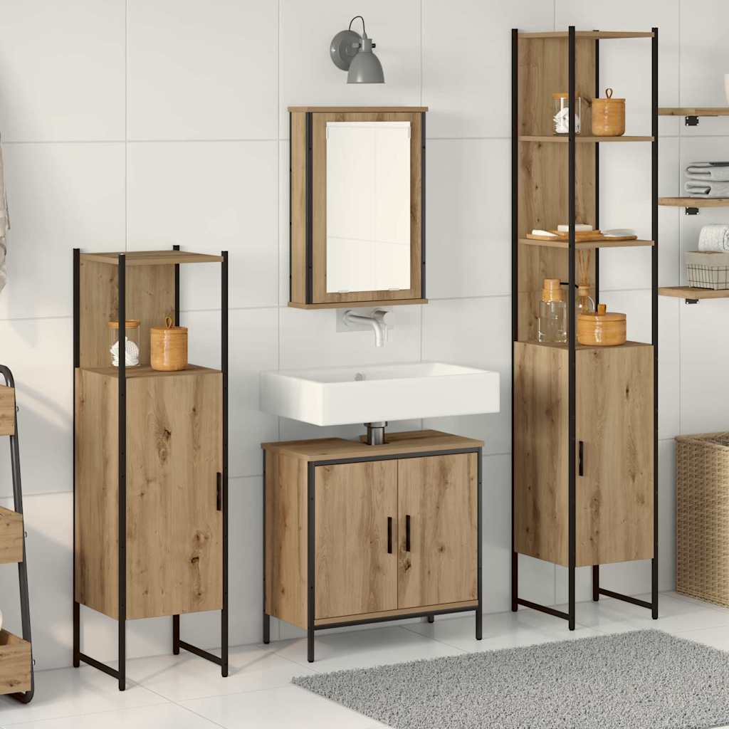 Set namještaja za kupaonicu Zidne 4 pcs Smeđa Konstruirano drvo