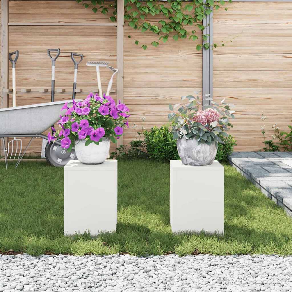 Stalak za biljke 2 pcs Bijelo 24 x 24 x 35 cm Čelik