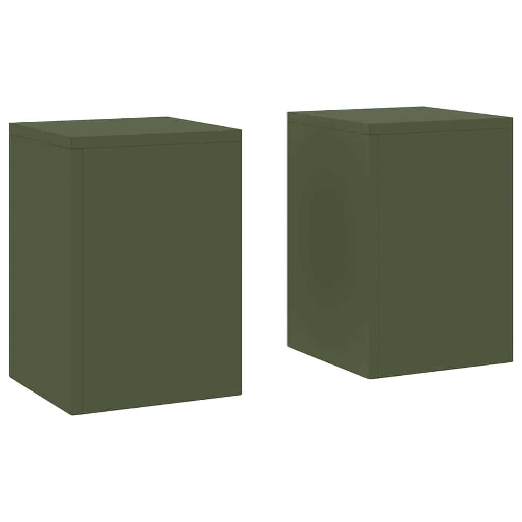 Stalak za biljke 2 pcs Maslinovo zelena 24 x 24 x 35 cm Čelik