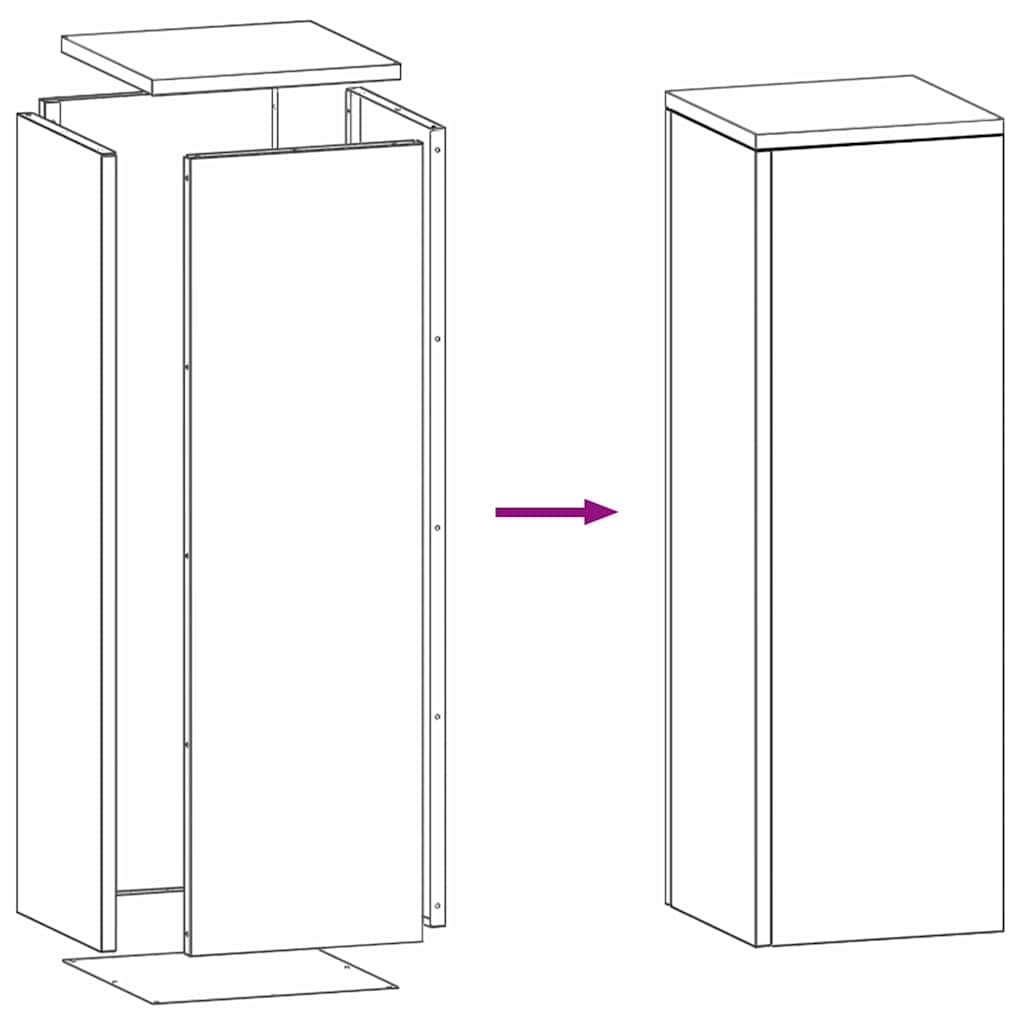 Stalak za biljke 2 pcs Crna 24 x 24 x 75 cm Čelik