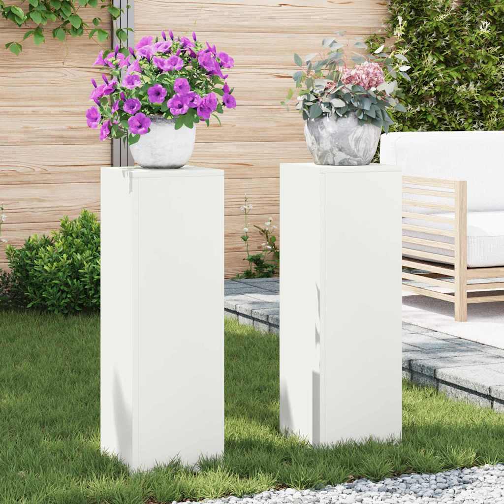 Stalak za biljke 2 pcs Bijelo 24 x 24 x 75 cm Čelik