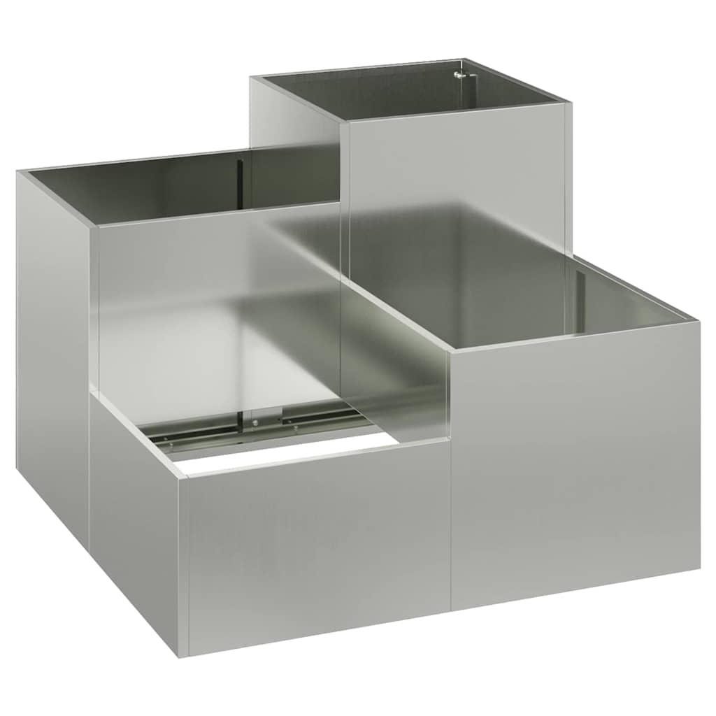Vrtna saksija Srebrno 80 x 80 x 60 cm Pocinčani čelik