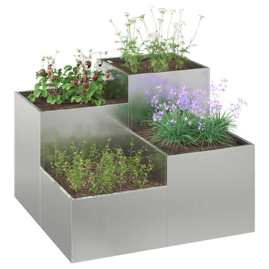 Vrtna saksija Srebrno 80 x 80 x 60 cm Pocinčani čelik