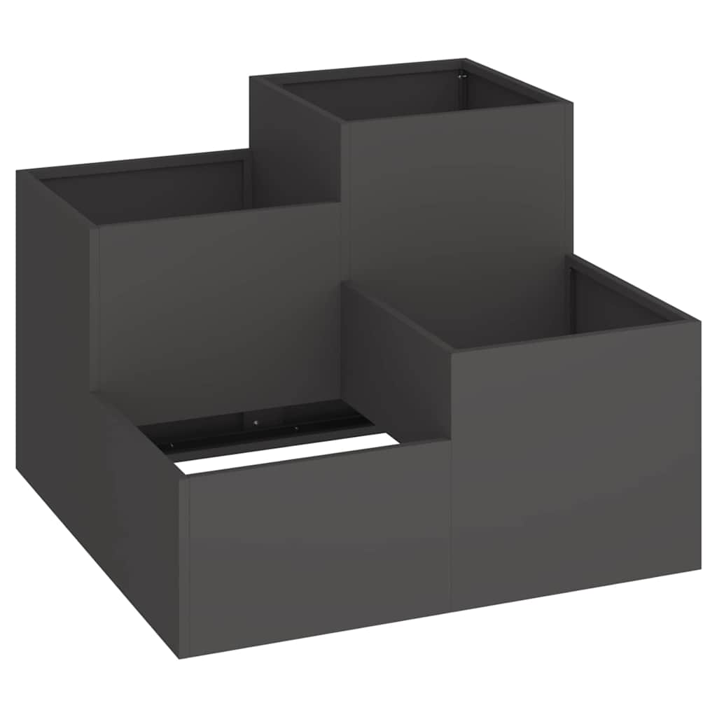 Vrtna saksija Crna 100 x 100 x 60 cm Čelik