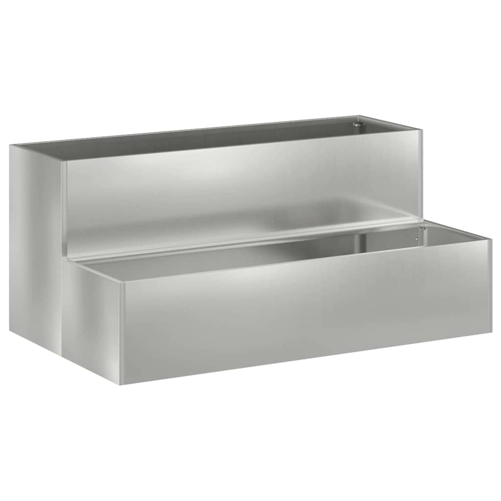 Vrtna saksija Srebrno 100 x 60 x 45 cm Cinkani čelik