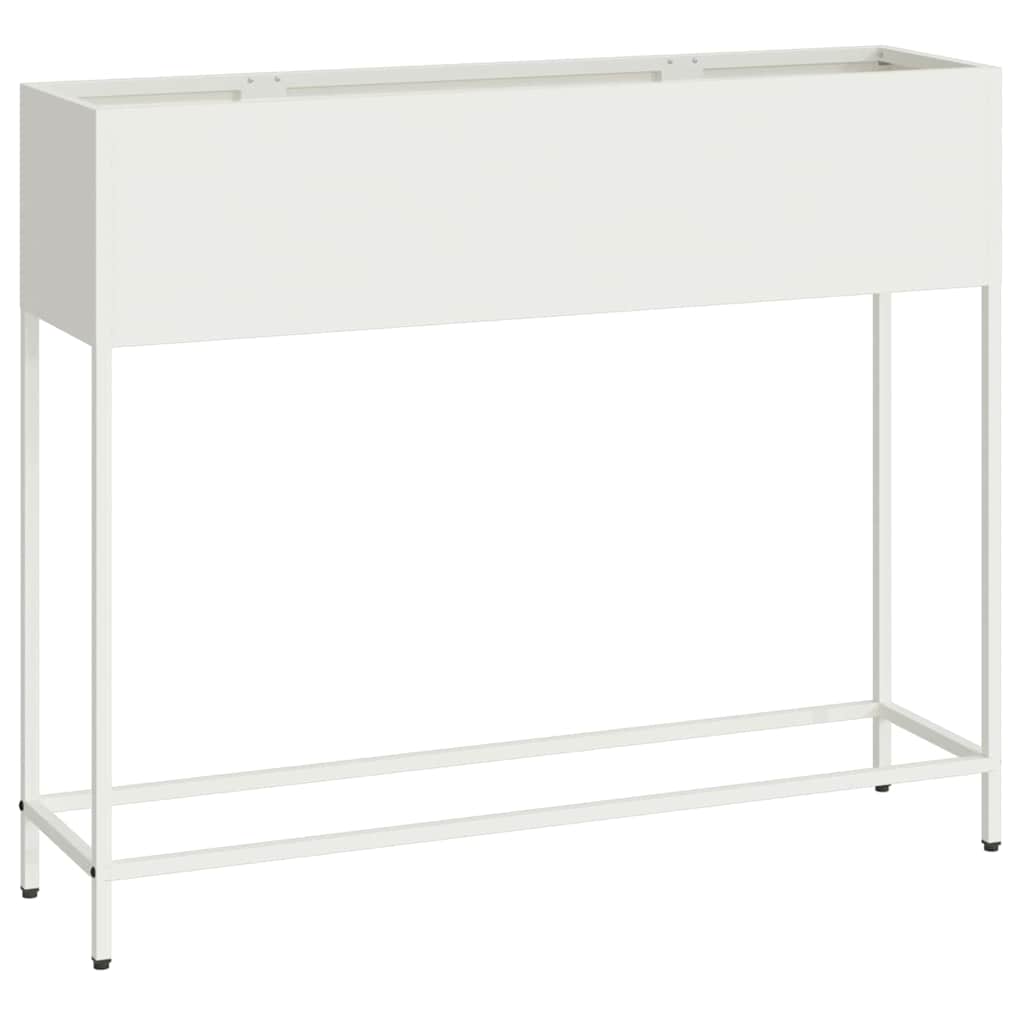 Povišeni Vrtni Planter Bijelo 100 x 26 x 82 cm Čelik