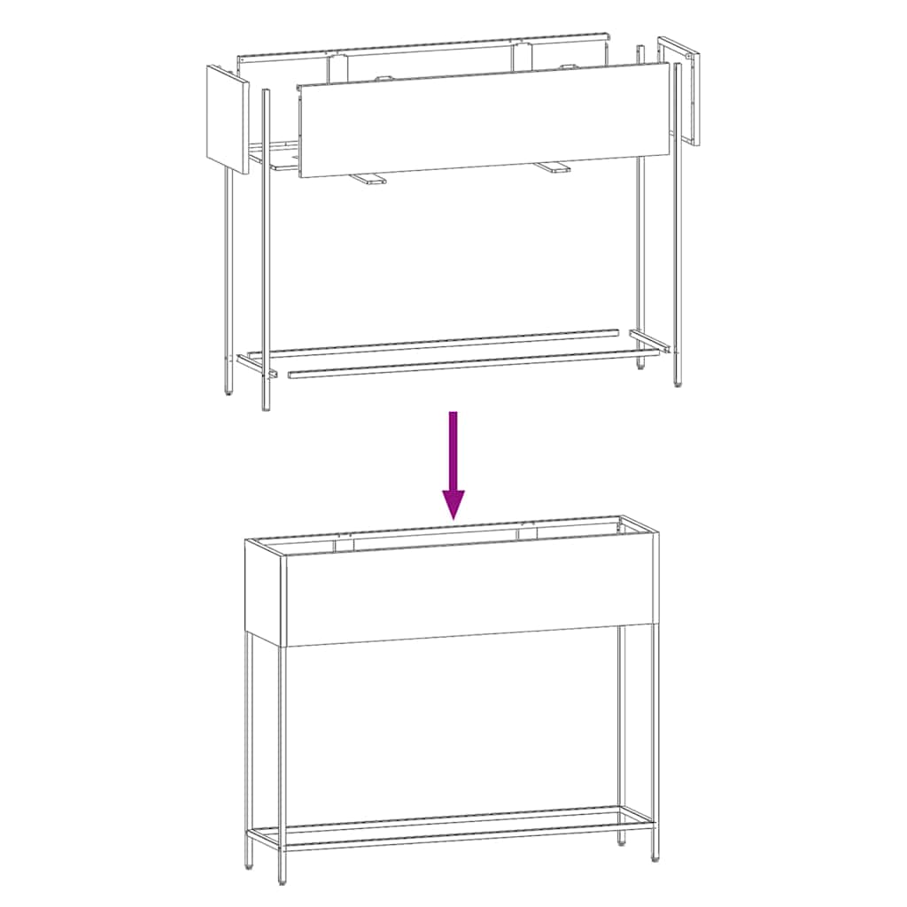 Povišeni Vrtni Planter Antracit 100 x 26 x 82 cm Čelik