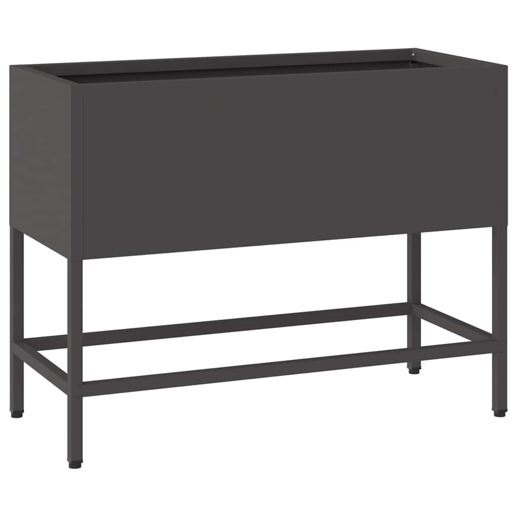 Povišeni Vrtni Planter Crna 60 x 26 x 45 cm Čelik