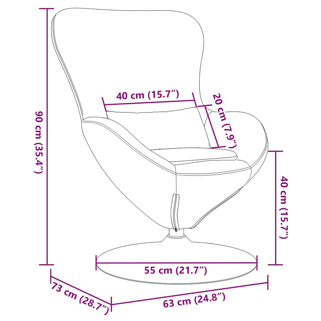 Jajolika fotelja Svijetlo siva 63 x 73 x 90 cm tkanina