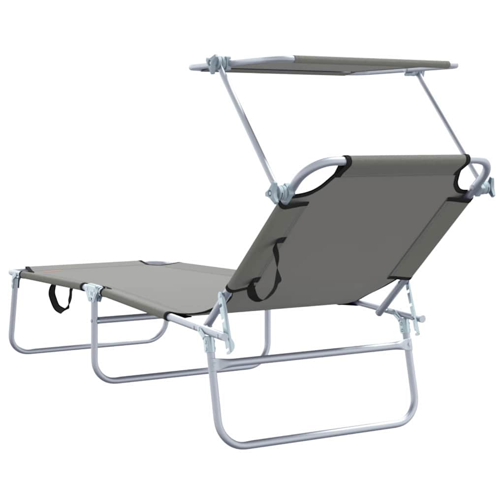 Ležaljka 2 pcs Siva 58 x 188 x 77cm Poliester