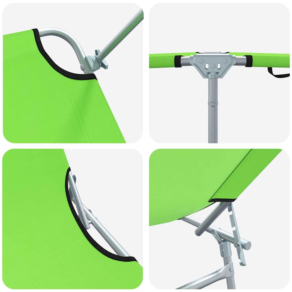 Ležaljka 2 pcs Zelena 58 x 188 x 77cm Poliester
